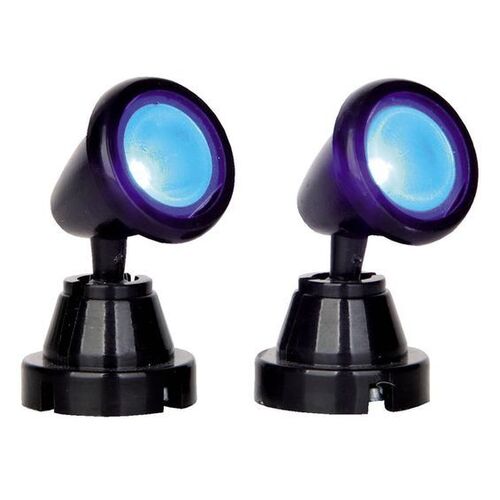 Lemax Round Spot Light - Blue, Set of 2 - taking orders for 2022