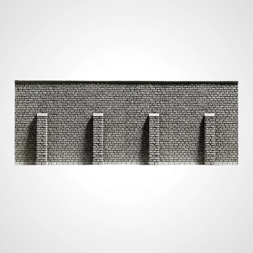 NOCH 58057 Retaining Wall, Extra Long HO Scale - Brick