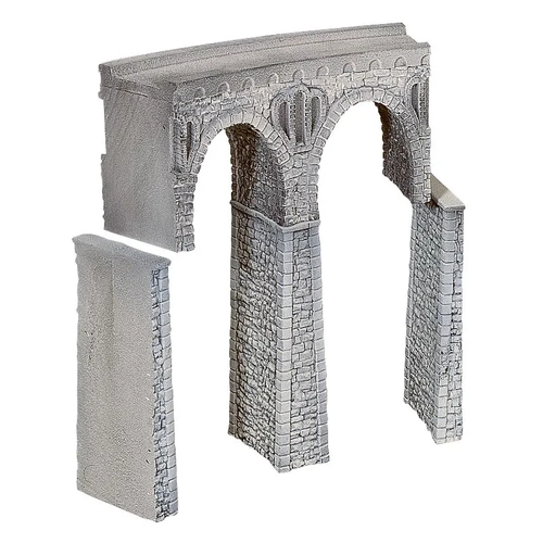 NOCH 58664 Curved Quarrystone Viaduct HO Scale Radius R1