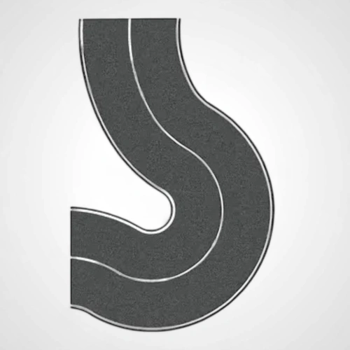NOCH 60701 HO Scale Curved Federal Road, Asphalt