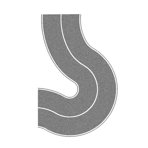 NOCH 60704 -  Federal Road- Grey - Curved-  HO Scale