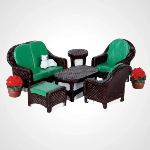 Lemax Wicker Lawn Set, Set of 8 