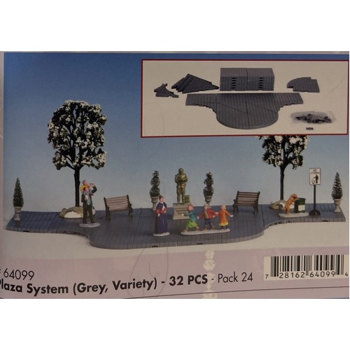 Lemax Plaza System (Grey, Variety)- 32 PCS - taking orders for 2022