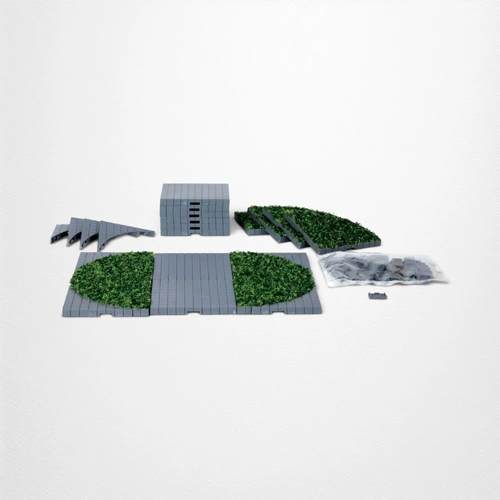 Lemax Plaza System (Grey, Round Grass)