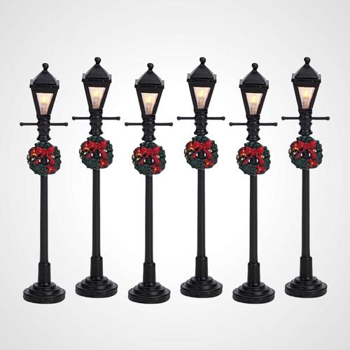 Lemax Gas Lantern Street Lamp, Set of 6 