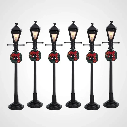 Lemax Gas Lantern Street Lamp, Set of 6