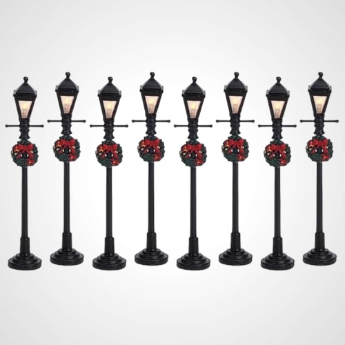 Lemax Gas Lantern Street Lamp, Set of 8- available in August