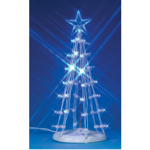 Lemax 6" Tall  Blue Lighted Silhouette Tree-