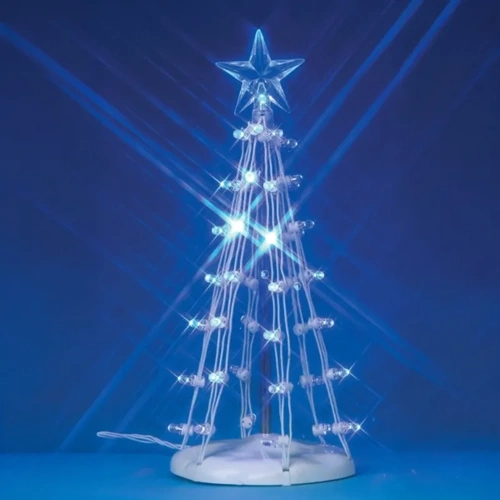 Lemax 6" Tall  Blue Lighted Silhouette Tree-