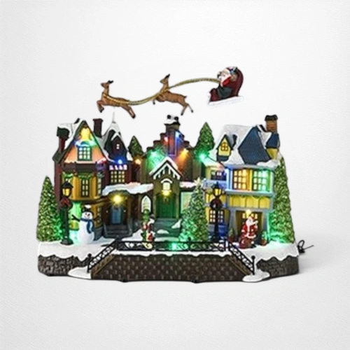 Multi LED Village Flying Sleigh