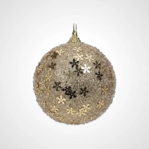 8cm Gold Glitter Polyfoam Bauble B