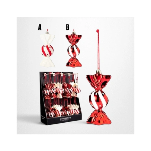 Shiny Candy White Striped Hanging Deco A