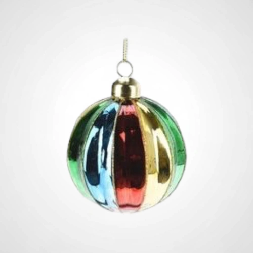8cm Glass Multi Colour Bauble B