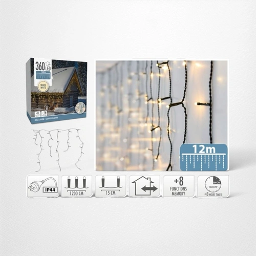 12m Warm White Icicles