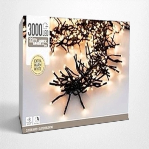 21.8m Extra Warm White Cluster Lights