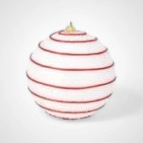 10cm Red & White Bauble A