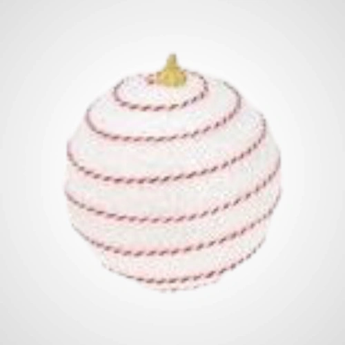 10cm Red & White Bauble B 