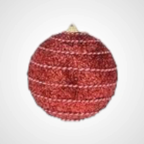 10cm Red & White Bauble C 