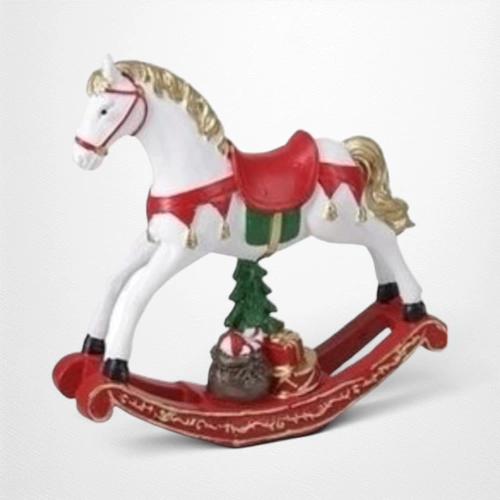 White Rocking Horse Figurine  - 17cm