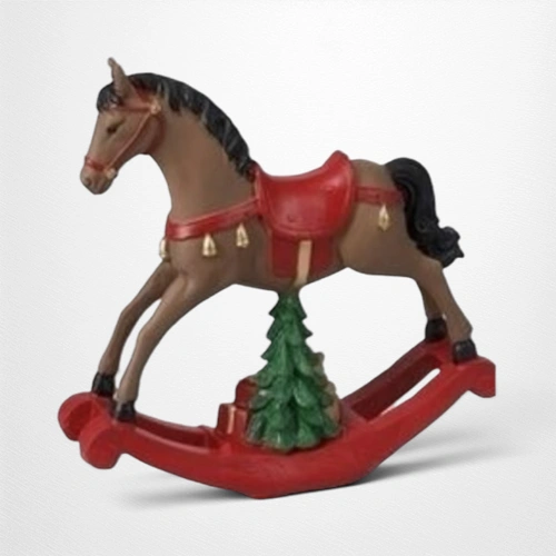 Brown Rocking Horse Figurine  - 17cm