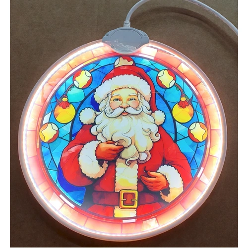 Acrylic Santa Bauble Neon Motif - PREORDER FOR 2026