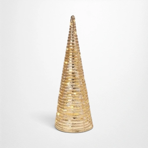 60cm Gold Cone Tree w/Micro LEDs