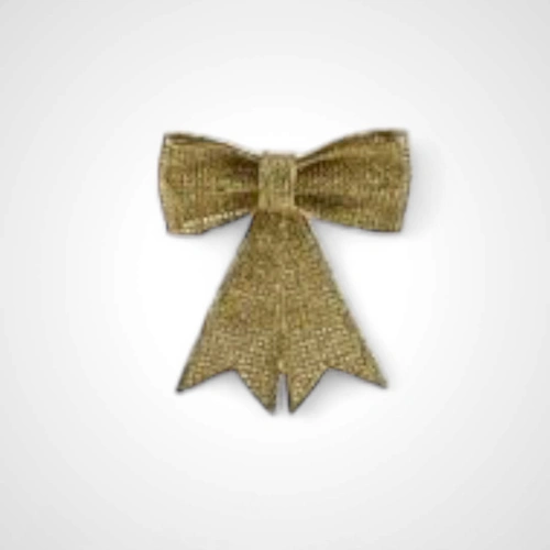 11cm Gold Glitter Hanging Bow Ornament
