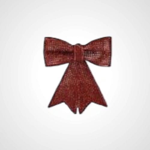 11cm Red Glitter Hanging Bow Ornament