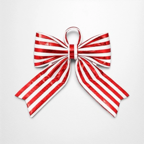 47cm Red & White Striped Bow