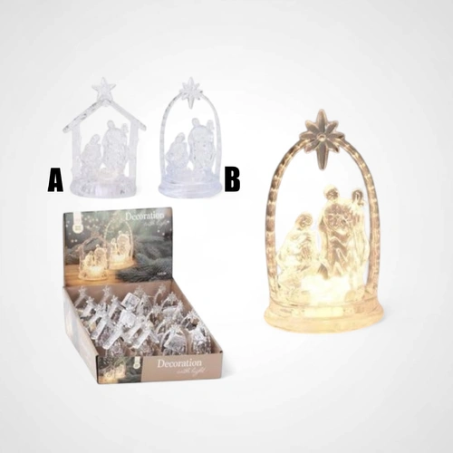 12cm B/O LED Acrylic Nativity Set B