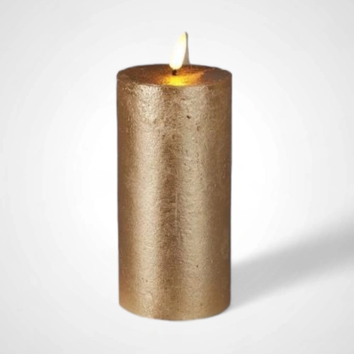 7.5cm x 15cm Gold Coated LED Candle 