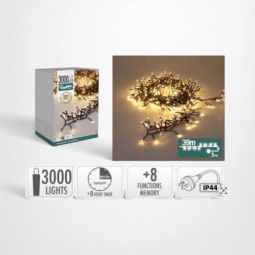 39m Warm White Cluster Lights