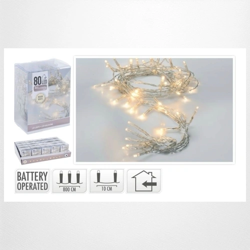 8m Warm White B/Operated String