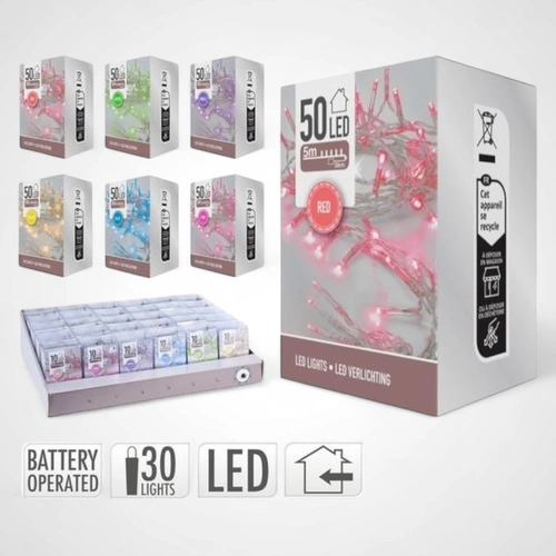 5m B/O Pink Fairy Lights 