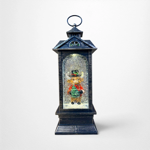 Brass Christmas Snow Lantern B
