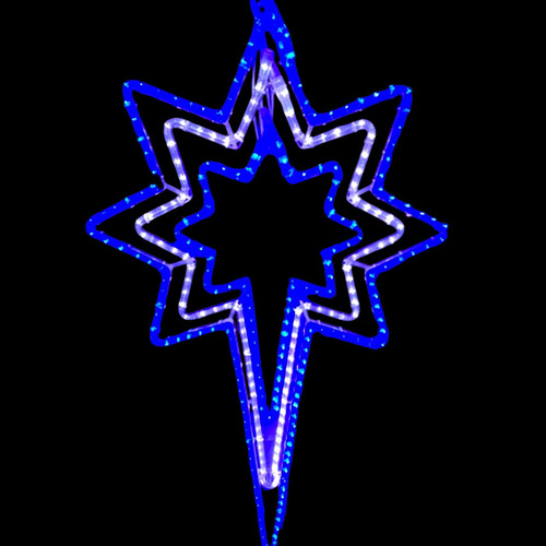 Blue/White/Blue Bethlehem Star Rope Light Motif - FREE SHIPPING