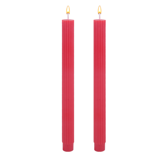 2pk Unscented Red Taper Candle