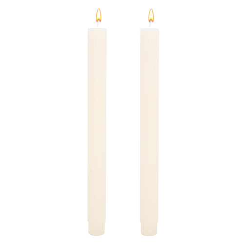 2pk Unscented Ivory Taper Candle