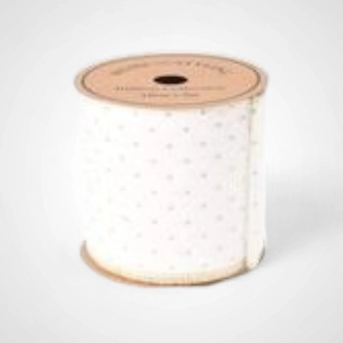 White Velvet Tree Ribbon 10cm x 5m