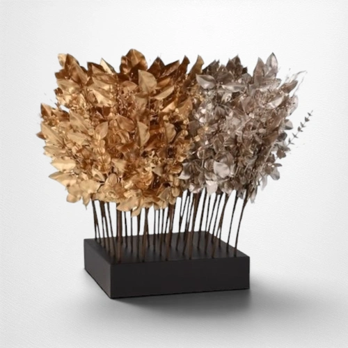 Metallic Platinum Berry Branch - 50cm