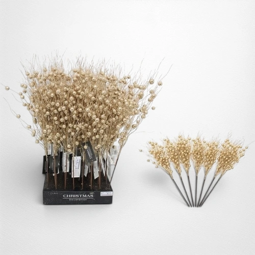 Gold Christmasy Berry Branch - 58cm
