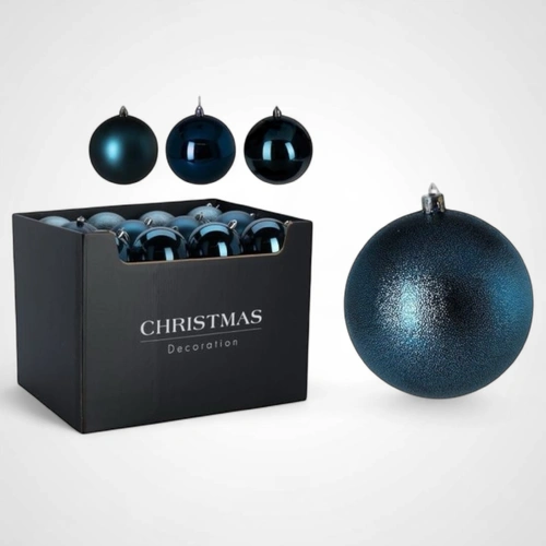 120mm Night Blue Embossed Bauble 