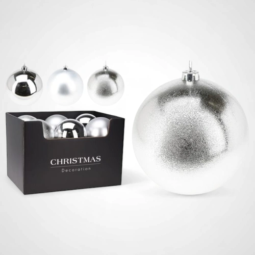 140mm Silver Matte Bauble