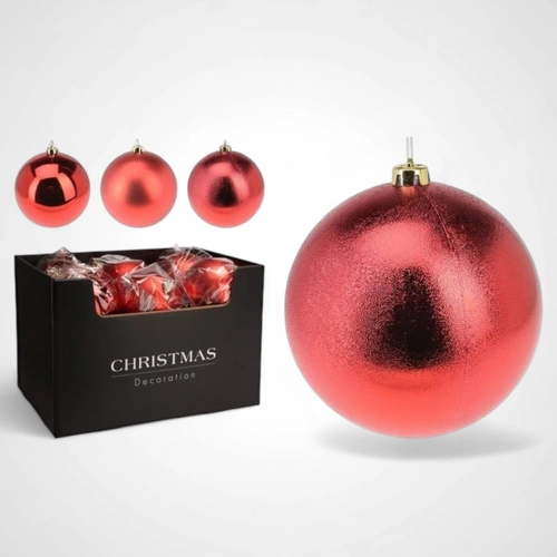 140mm Red Embossed Bauble 