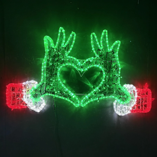 Grinch Love Hands Rope Light Motif