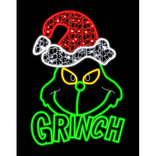 Grinch with Face Rope Light Motif - Preorder for 2025
