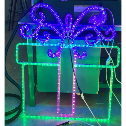 Green Gift Box Rope Light Motif