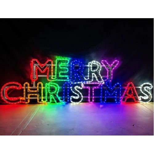 Colourful Merry Christmas Rope Light Motif 