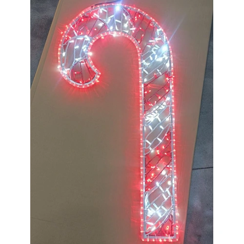 Left Facing 120cm Candy Cane Rope Light Motif - PREORDER FOR 2026