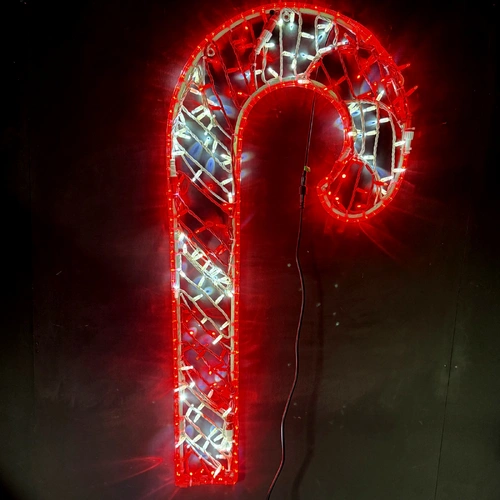 Right Facing 133cm Candy Cane Rope Light Motif 
